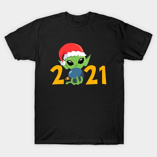 Alien Xmas T-Shirt by Viki Gera